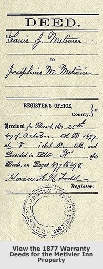 Deed to Metivier Inn
